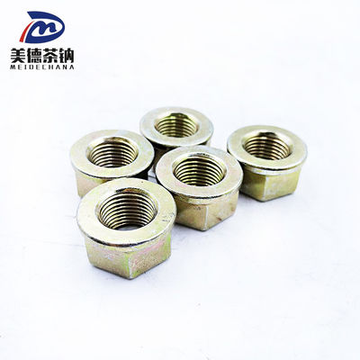 Noix de verrouillage à flanges hexagonales pour camions FAW Charbon jaune en acier galvanisé Standard T32716T
