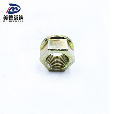 Noix de verrouillage à flanges hexagonales pour camions FAW Charbon jaune en acier galvanisé Standard T32716T